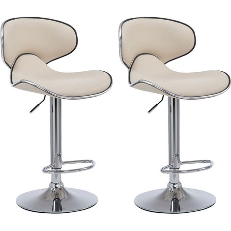 CLP – Lot de 2 tabourets de bar modernes – Hauteur d'assise 62-82 cm – Cadre métal et assise polyuréthane – Confort optimal avec repose-pied (1/5)