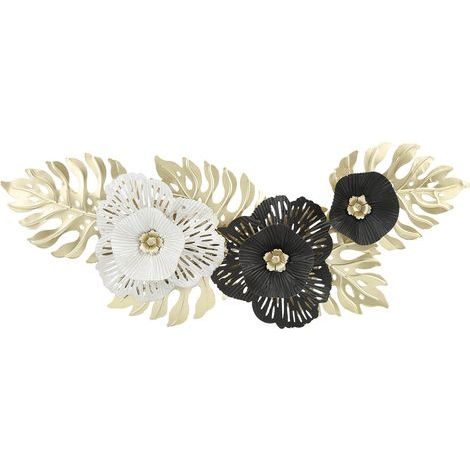 Luxuriöse nordische Wandleuchte aus Metall, innovative Wanddekoration aus Eisen mit Blumenmuster, Wohnzimmerdekoration, Schwarz-Weiß (1/5)