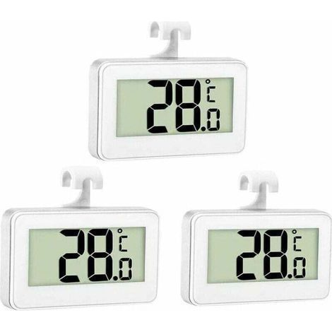 3X Thermomètre de Réfrigérateur Thermomètre Numérique Congélateur Thermomètre Refrigerateur Chambre Thermomètre Congélateur Imperméable avec Écran LCD avec Crochet pour Lecture de Tempér (1/5)