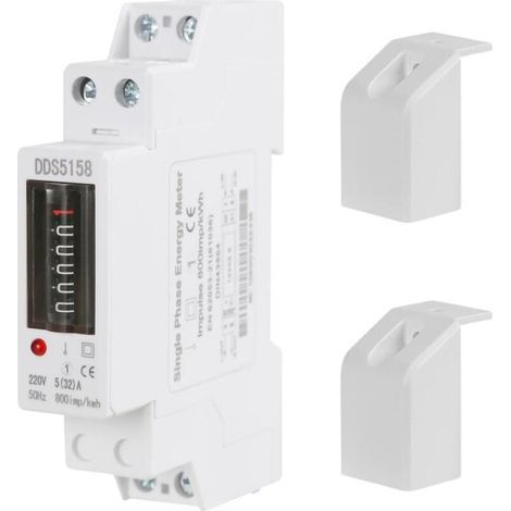 Contatore elettrico consumo 1P 5 (32) A Contatore di energia monofase su guida DIN Contatore di energia kWh 220V (Misurazione elettronica) (1/5)