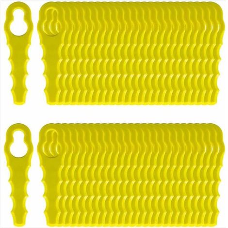 LYERCW - Packung mit 50 Ersatzmessern für Ryobi Akku-Rasentrimmer - Modelle RAC157, RAC158 (1/5)