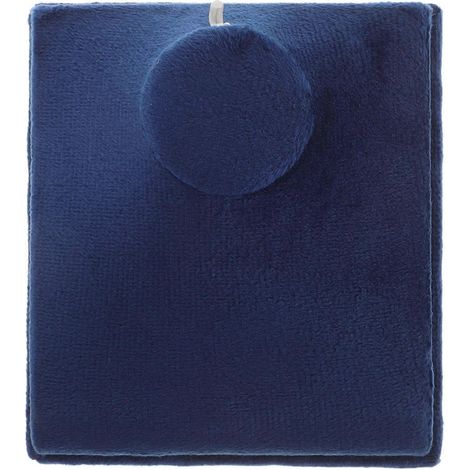 Présentoir à colliers en velours bleu, adapté à la présentation d'un ensemble de 4 pendentifs buste. (1/5)