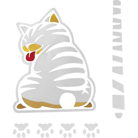Aufkleber für Heckscheibenwischer, Katzenmotiv, Tier - weiß