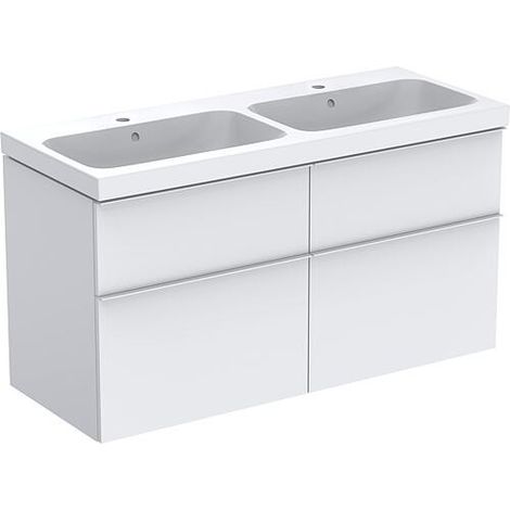 Meuble sous-vasque+vasque céramique Geberit iCon 1200x705x485 mm blanc brillant/poignée blanc mat (1/2)