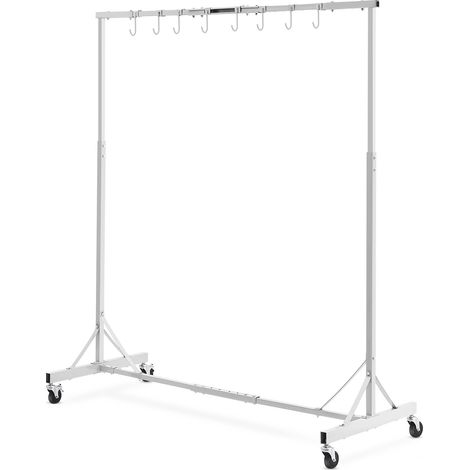 Support à Peinture Carrosserie, Hauteur Réglable 1,5-2 m, Capacité de Charge 30 kg, 8 Crochets, 4 Roues Pivotantes, pour Séchage de Peinture Automobile, Ateliers de Réparation, Garage, Blanc (1/5)