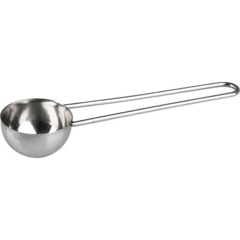 Cuillère doseuse à café pour environ 8 gr, cuillère inox, cuillère à mesurer, Acier inoxydable, 14 x3,5 cm, Argent (1/4)