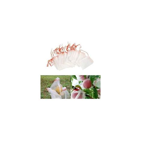 Lot de 50 Sacs en Filet AntiInsectes,Filet de Jardin Protection en Nylon,Sac Protection Fruits et Plantes Réutilisables,Sachet pour Raisin AntiOiseaux avec Cordon de Serrage (10 x 15cm (50pcs