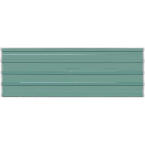 Panneau de toiture 12 pcs Vert 129 x 45 cm Acier galvanisé (1/4)