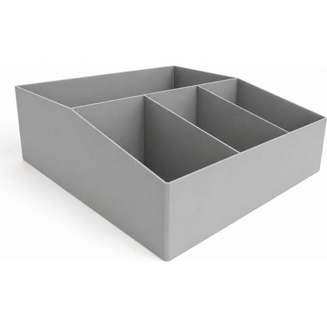Kaffeeorganizer, grauer Behälter für Zubehör neben der Kaffeemaschine