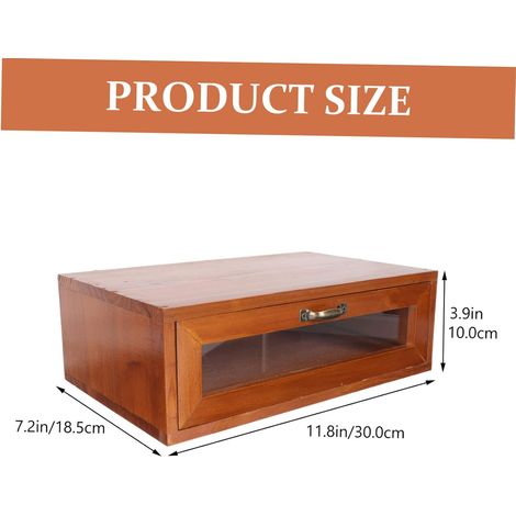 Scatola portaoggetti alta in legno stile vintage con cassetti, perfetta per riporre scrivanie, supporti per monitor e pratici organizer per il trucco. (1/5)