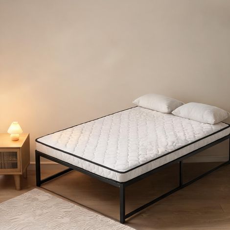 Matelas coloris blanc en tissu métal 190 x 90 x 10 cm (1/5)