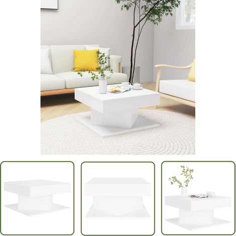 The Living Store Couchtisch Weiß 57x57x30 cm Holzwerkstoff - Couchtisch - Wohnzimmertisch - Weißer Couchtisch - Holzt Tisch - Beistelltisch (1/5)