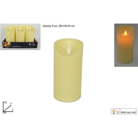 1 Pezzo Lumino con Movimento Fiamma a Batteria 15 cm (1/2)