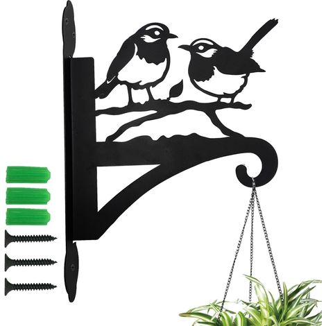 Support mural pour mangeoire à oiseaux, crochets muraux résistants pour panier à fleurs, lanterne, nids d'oiseaux