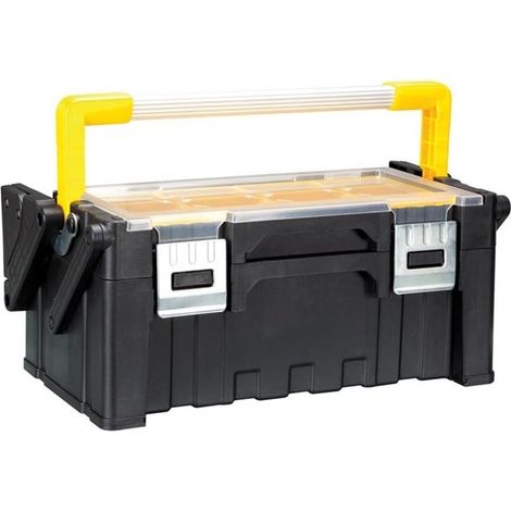 Perel – Boîte à outils en plastique OTBC2 – Compartiments amovibles pour rangement modulable – Dimensions 45,5 x 24 x 20 cm – Poignée pliante - RI7041 (1/10)