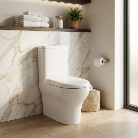 WC monobloc avec réservoir de chasse et couvercle softclose - Zentrum  VitrA