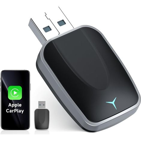 Mini adattatore wireless CarPlay per iPhone 2025 (aggiornamento), Plug & Play, nessuna latenza, compatibile con USB-A/C, compatibile con iOS 10+ e auto 2016+