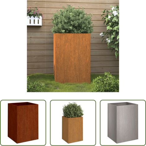 Jardinière décorative - Jardinière 52x48x75 cm acier corten (1/5)