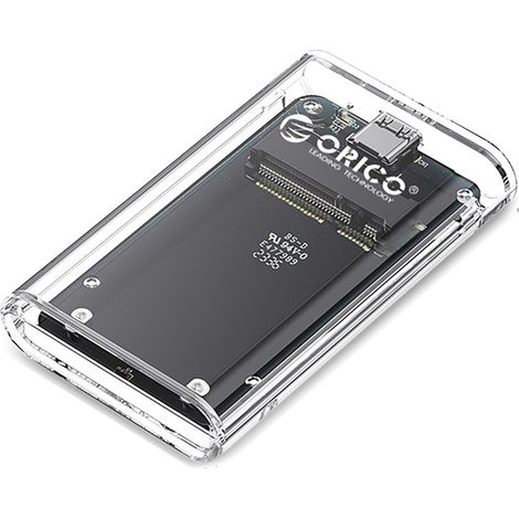 TC10-MS msata USB-C 5Gb/s Festplattengehäuse – transparent (1/2)