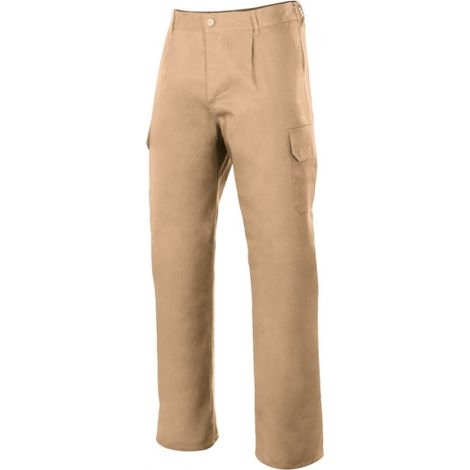Pantalón industrial con costura de seguridad y bolsillos de parche VELILLA Serie 345 64 Beige