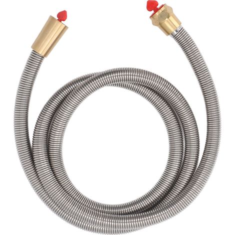 Tubo flessibile per doccetta a mano lungo 1,5 metri, prolunga universale di ricambio per doccia, realizzato in acciaio inossidabile, rame e acciaio inossidabile. (1/5)