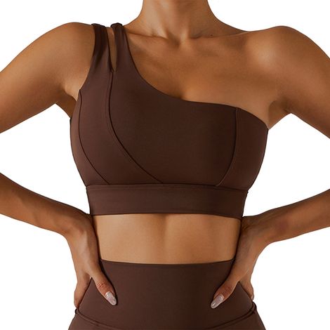 Soutien-Gorge De Sport - Dos Découvert - Élastique Côtelé - Anti-Chocs - Pour Yoga Et Fitness - Taille Unique (1/5)