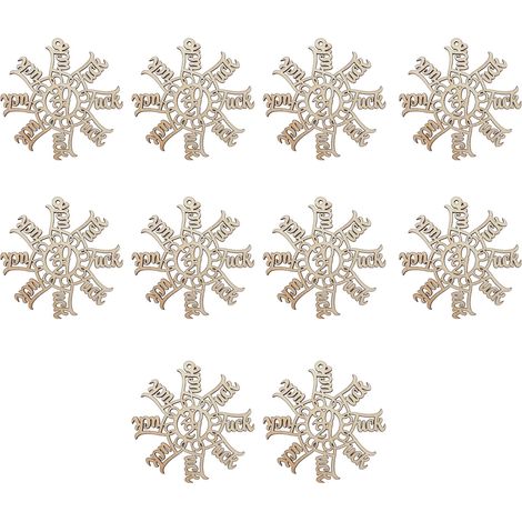 Elegante Weihnachtsornamente aus Holz im Schneeflocken-Design, leicht und robust, attraktive Heimdekoration