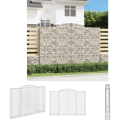 The Living Store - Gabione mit Hochbogen 300x30x200/220 cm Verzinktes Eisen (1/5)