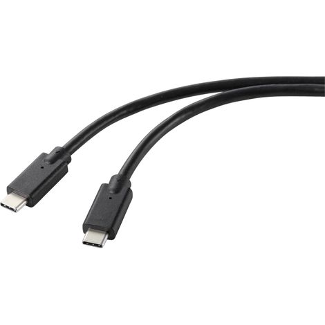 Renkforce Câble de charge USB USB 2.0 USB-C® mâle, USB-C® mâle 2.00 m noir gaine TPE RF-5251922 X530892 (1/4)