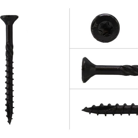 Hartholzschrauben Schwarz AR-Beschichtet 5 x 60 mm - Schachtel