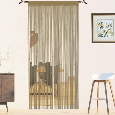 1 Rideau Fil, Séparation De Pièces, Moustiquaire Porte, Anti Mouches, Extérieur Et Intérieur
