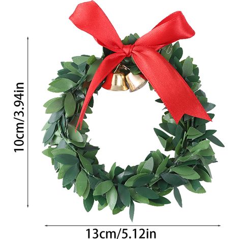 Pendentif Noël - Clochette Nœud Feuille - Décoration Arbre De Noël Intérieur Extérieur - 8 x 8 cm - 1 Pièce (1/4)