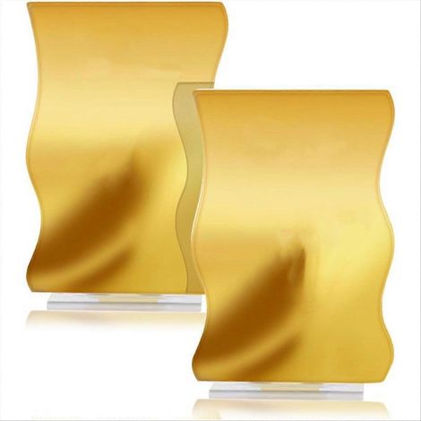Set mit 10 goldenen Tischnummern mit Ständern, Wellenmuster (1/5)