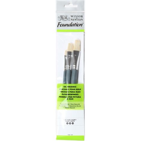 Pinceaux - WINSOR & NEWTON - Fondation Huile - Set de 4 - Tailles 10 & 14 - Qualité Étudiant