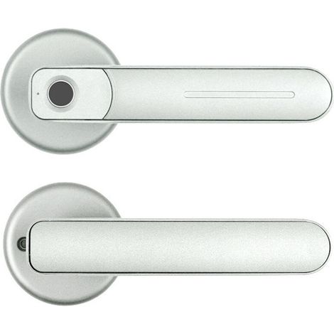 Serrure électronique à empreinte digitale, poignée de porte - Serrure à empreinte digitale et pour smartphone (argent) (1/4)