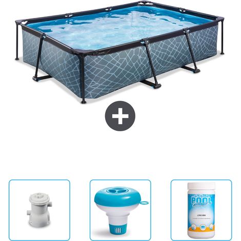 Exit Pool Rechteckig - Steinoptik - 300x200x65 cm - 4-teilig SCB77 (1/4)
