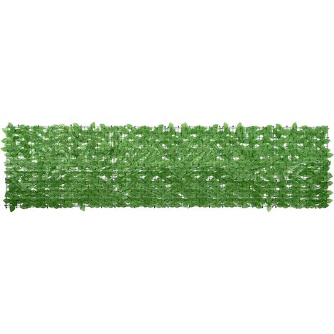 Écran de balcon avec feuilles vert 300x75 cm