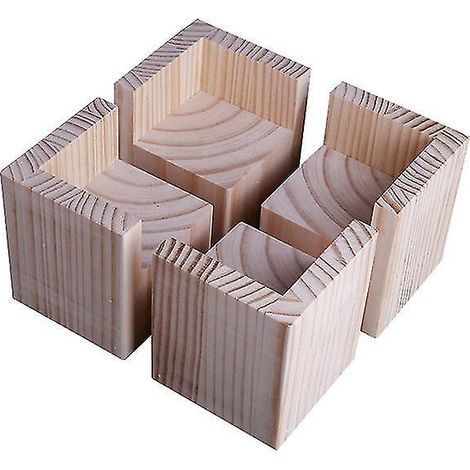 Rehausseurs de lit, rehausseurs de meubles, rehausseurs de meubles robustes en bois (4 pièces, couleur bois) (1/4)