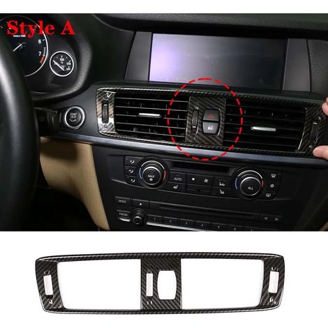 -5 Convient pour BMW X3 F25 2011-2017 - Autocollant décoratif intérieur en fibre de carbone pour panneau de commande central, volant et garniture de porte (1/4)