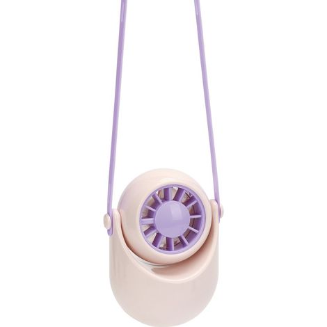 Ventilateur de cou portable – 3 vitesses – Cordon réglable – Lila – Mains libres (1/5)