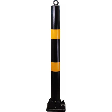 Poteau rabattable 900-76-BY NOIR/JAUNE (clefs distinctes) avec oeillet (1/5)