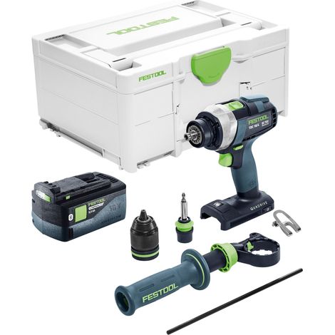 Taladro atornillador a batería Festool TDC 18/4-Basic 18 V 75 Nm sin escobillas + 1 batería de 5,0 Ah + Systainer - sin cargador
