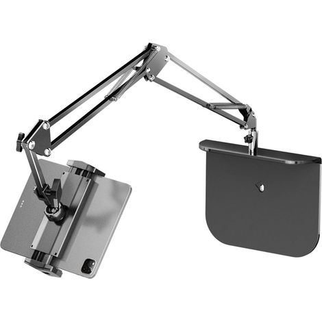 Support de tablette et téléphone à bras articulé, fixation murale cachée sans pince, support pour lit, visionnage vidéo et prise de vue en plongée (1/5)