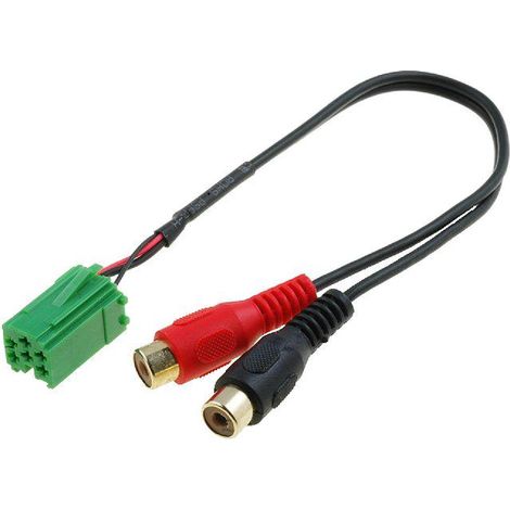 Cable Autoradio Aux AUXRE01 - ADNAUTO - vers RCA compatible avec autoradio origine Renault Mini-ISO 6 broches