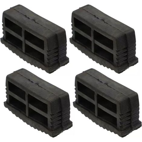 Lot de 4 patins stabilisateurs d'échelle, 60 x 22 mm, en caoutchouc antidérapant, pour pieds d'échelle pliants