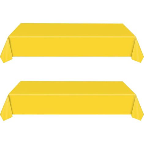 2Pcs Nappe en Papier Jaune Jetables,Grand 137 274cm Nappe Rectangulaire Imperméables,Nappes Plastique Couverture de Table pour Anniversaire Enfants Adultes,Fêtes,Mariages,Pique-niques,Halloween,Noël (1/5)