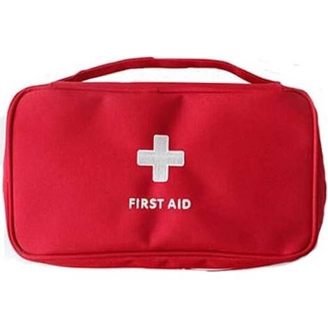 1 Sac de Premiers Soins de sécurité Vide, Trousse de Premiers Soins de Voyage Portable Mini Sac médical, Sacs de Rangement de Pack de médicaments Vide (Rouge) (1/5)