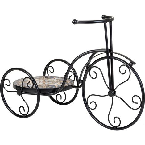 Soporte bici de mosaico y forja dorado 53x23.5x36h cm