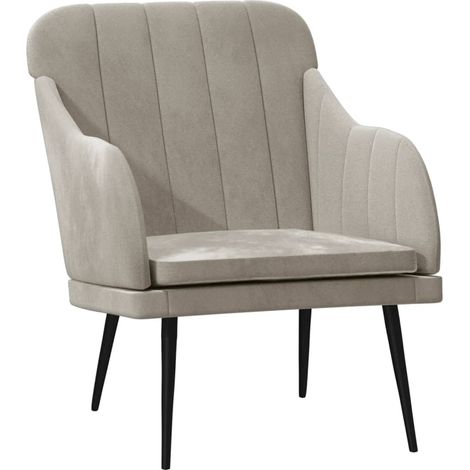 Fauteuil relax Fauteuil Gris clair 63x76x80 cm Velours (1/5)