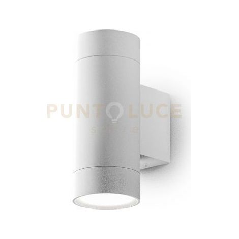 GES1064- APPLIQUE 1 LUCE ATTCACO GU10 COLORE BIANCO IN ALLUMINIO IP54 H.16CM